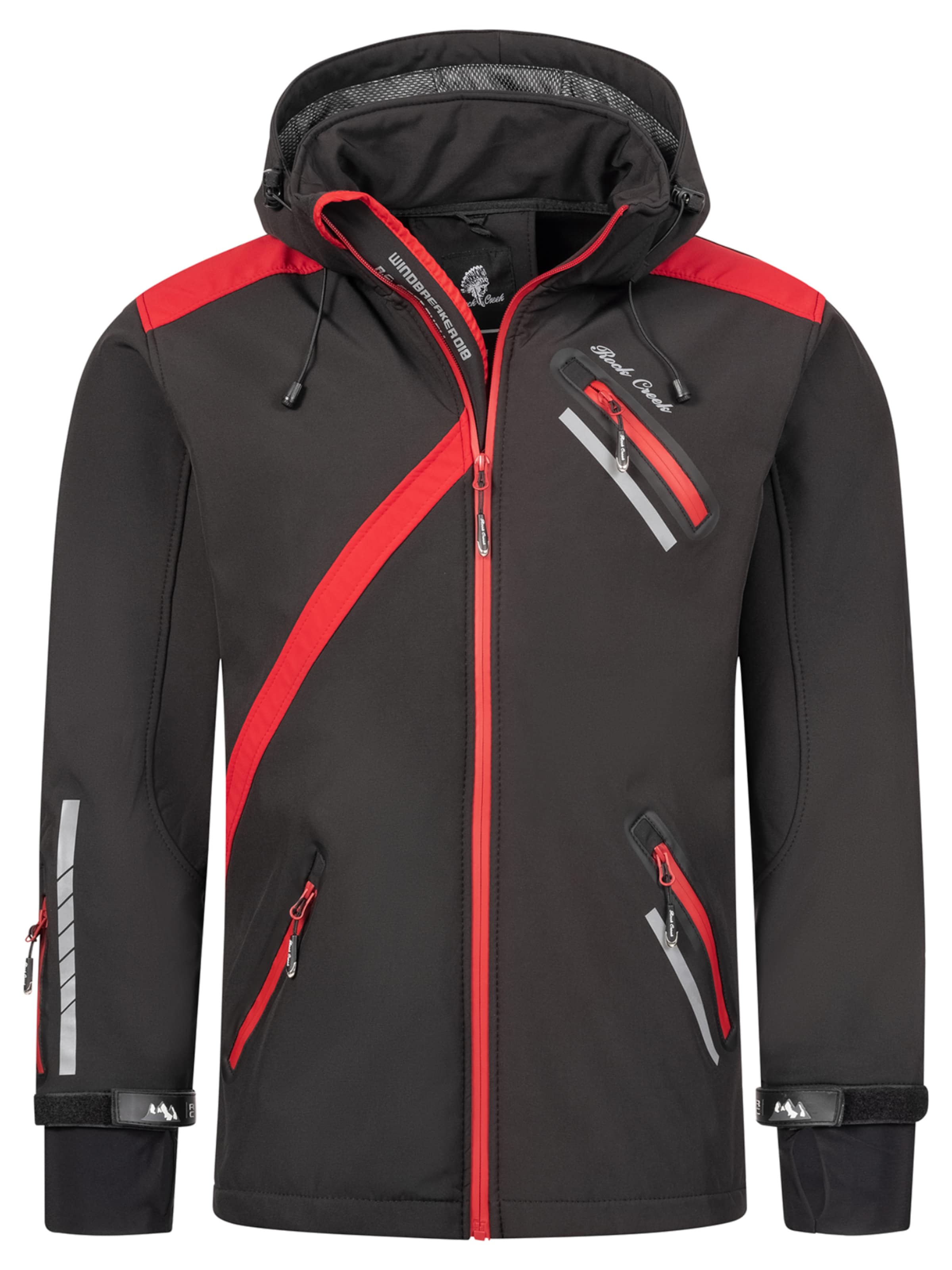 Rock Creek Outdoorjacke in Schwarz: Vorderseite