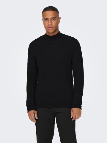 Only & Sons Sweater in Black: front