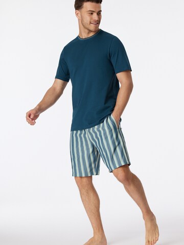 SCHIESSER Pyjama kort 'Selected Premium' in Blauw