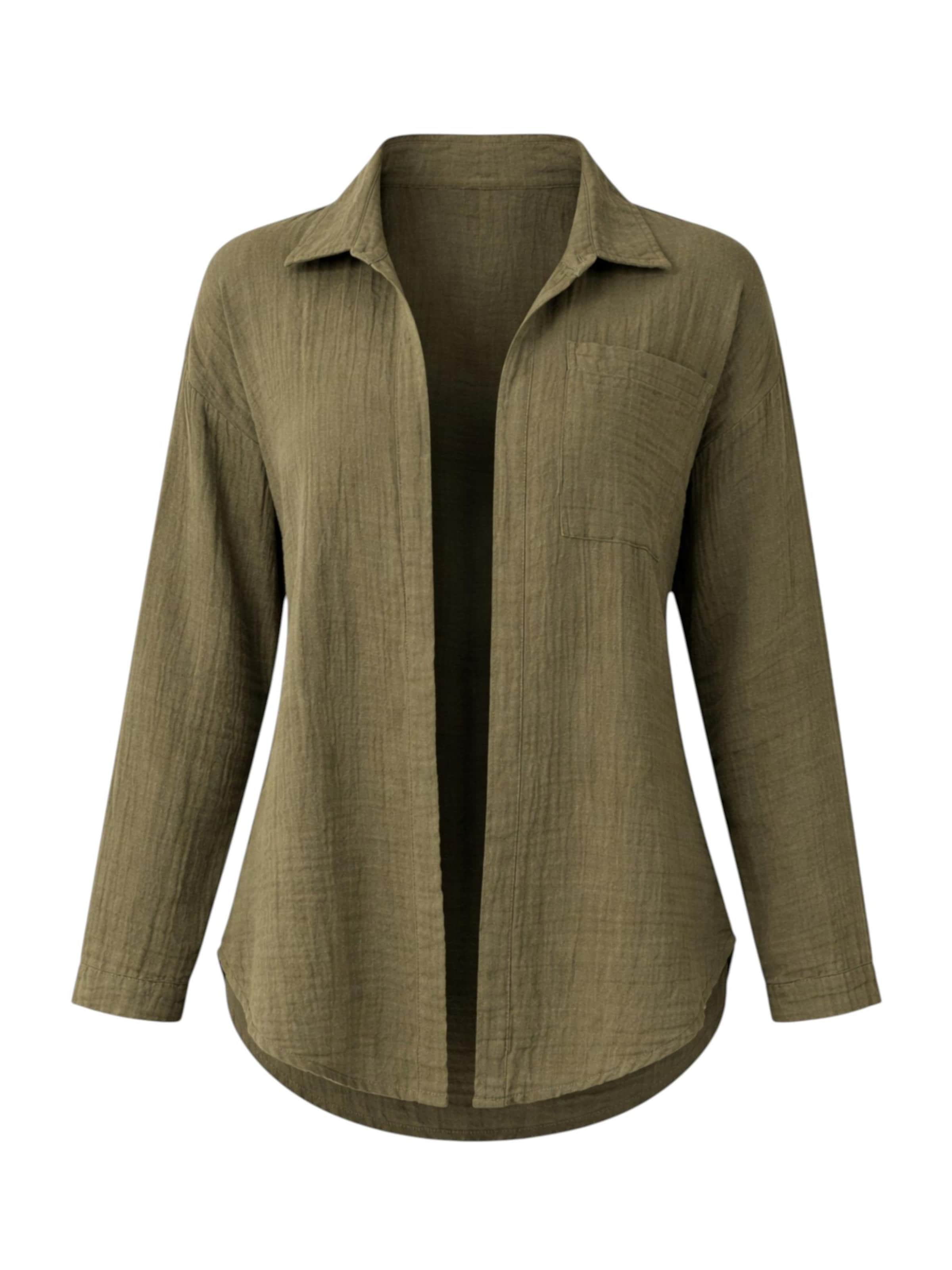 WENOR Blouse 'NALYA' in Groen: voorkant