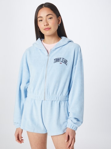 Tommy Jeans - Sudadera con cremallera en azul: frente