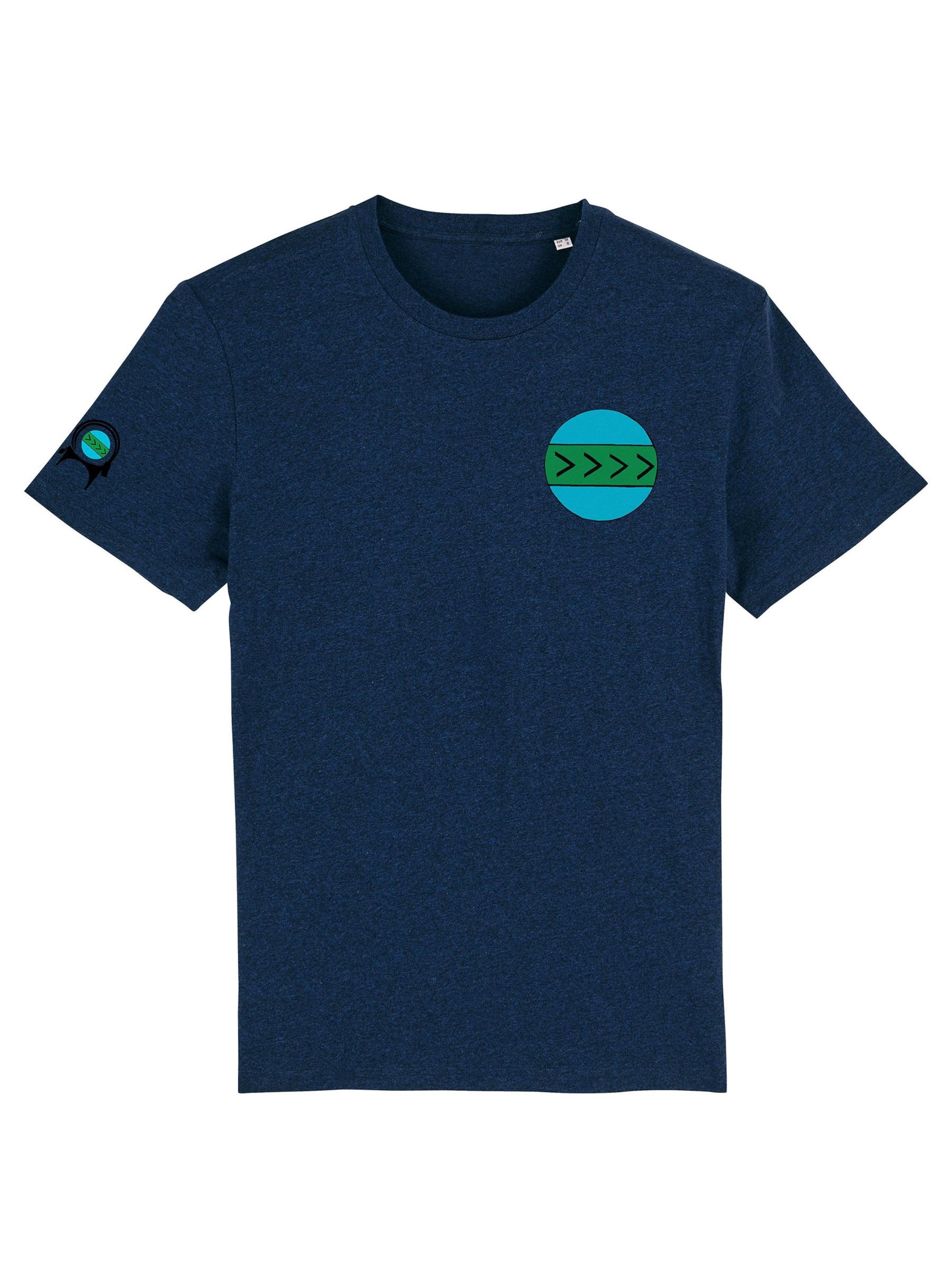 Maglietta 'CAPRA-EARTH' di AFROZAN in blu: frontale