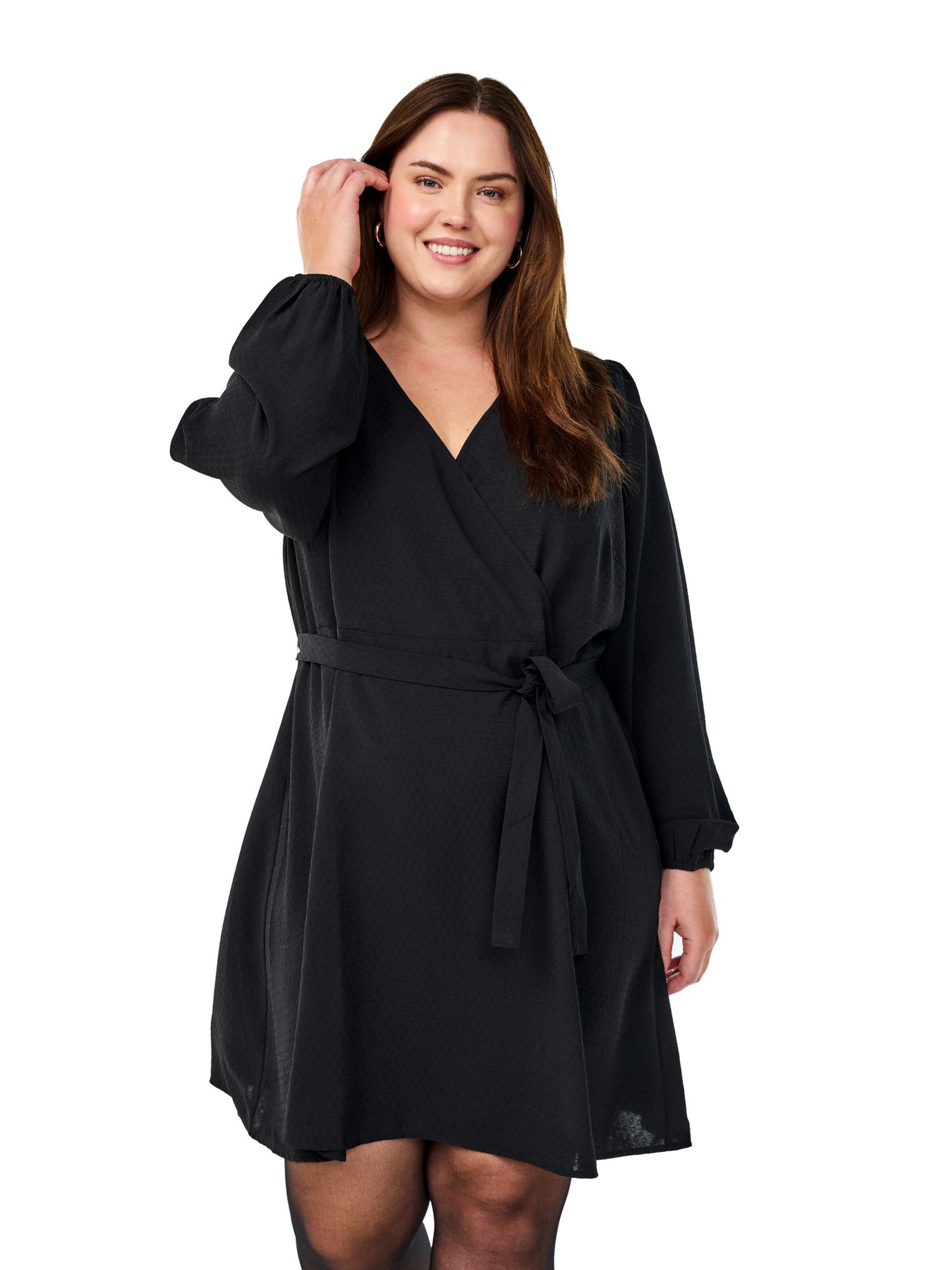 Rochie 'RUTH' de la Zizzi pe negru: față