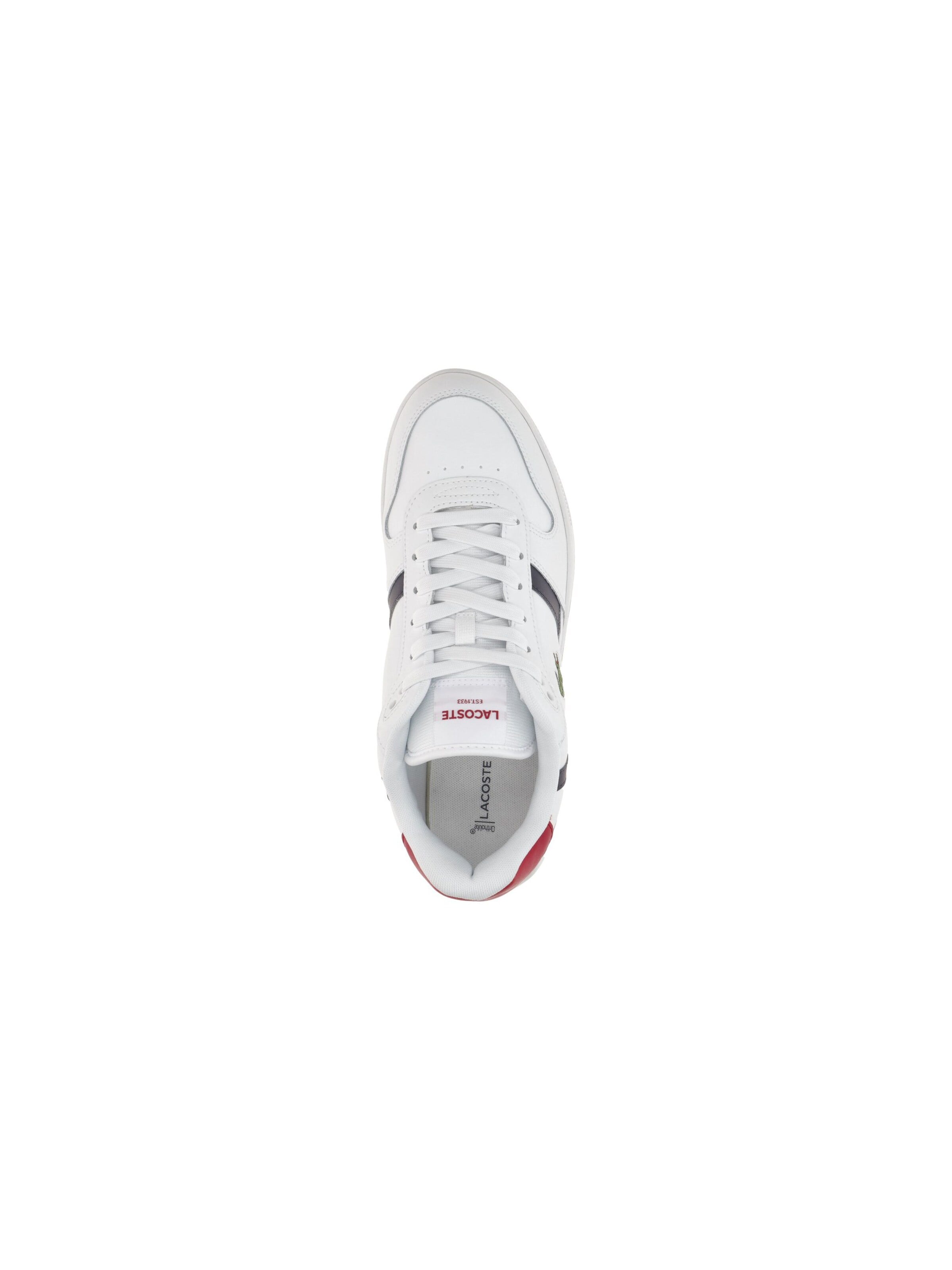 LACOSTE Lace-up shoe 'Lacoste T-Clip Set Schuhe Sneakers weiß rot navy 0094' in White