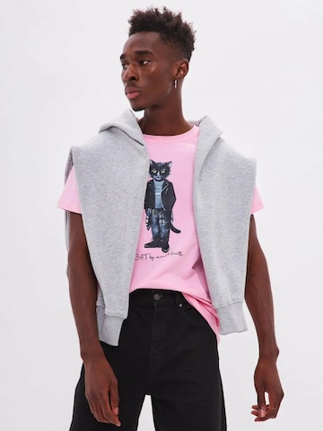 Cat e Lolette - Camiseta 'Rocker Cat' en rosa