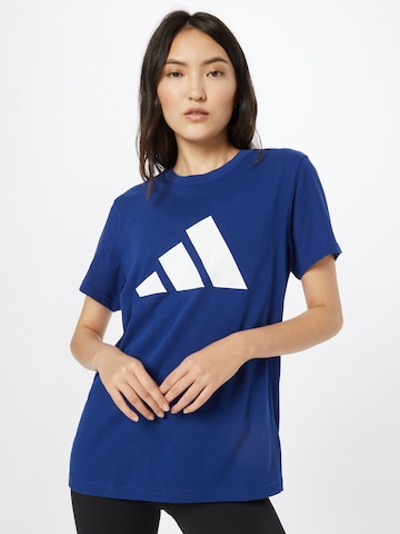 ADIDAS PERFORMANCE - Camisa funcionais em azul: frente