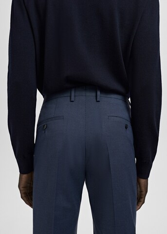 MANGO MAN Loose fit Pleat-Front Pants 'Paris' in Blue