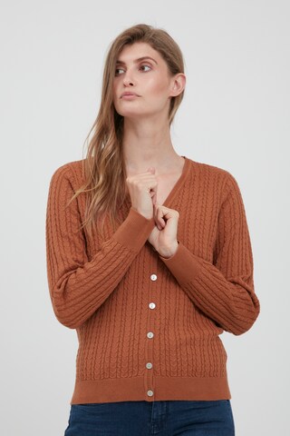 Fransa Knit Cardigan 'FRBELIVE' in Brown: front