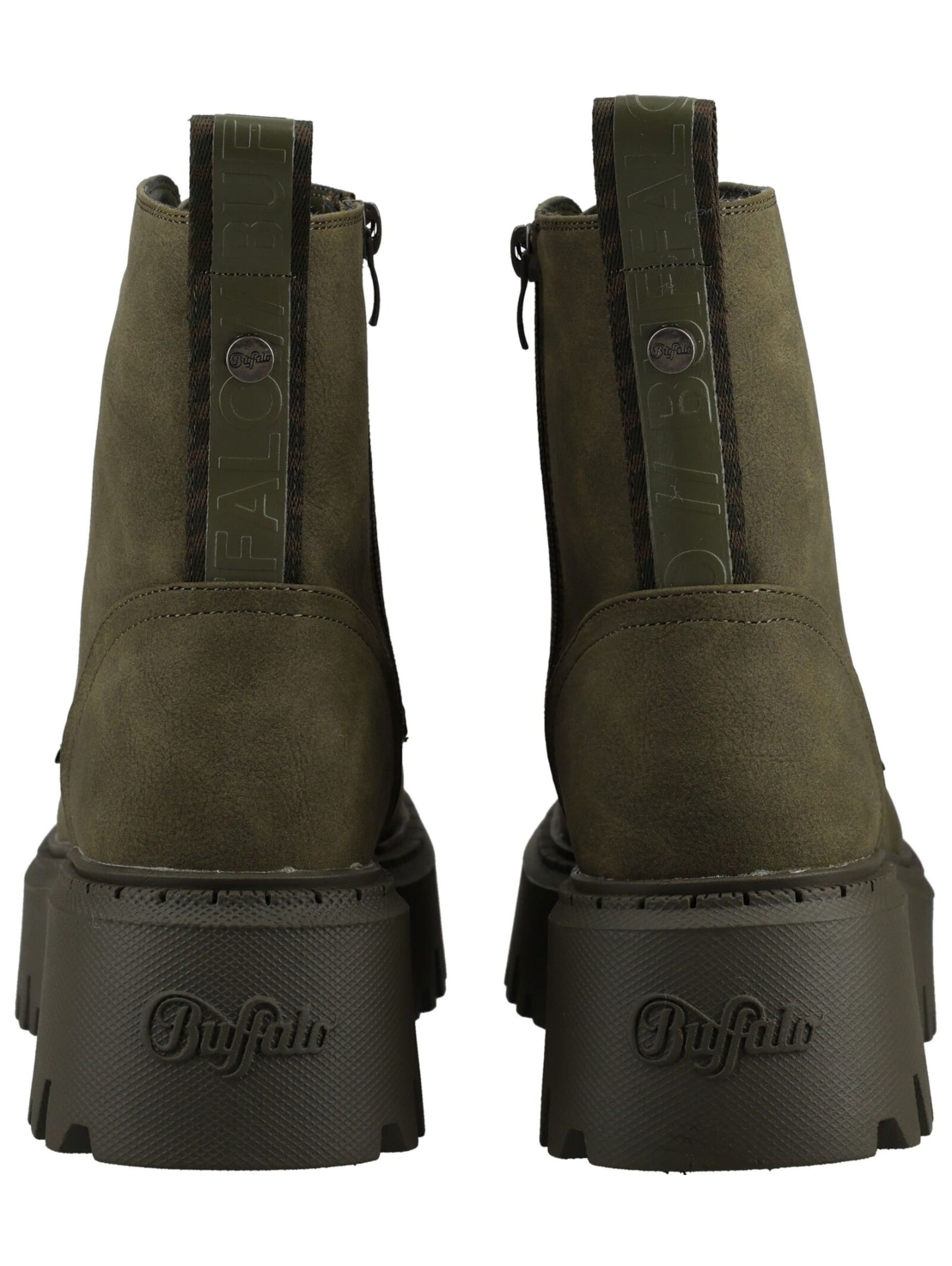 BUFFALO Schnürstiefelette in Grün