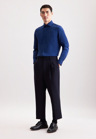 SEIDENSTICKER Slim fit Zakelijk overhemd 'Schwarze Rose' in Blauw