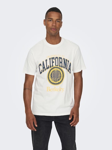 Only & Sons T-shirt 'Berkeley' i vit: framsida