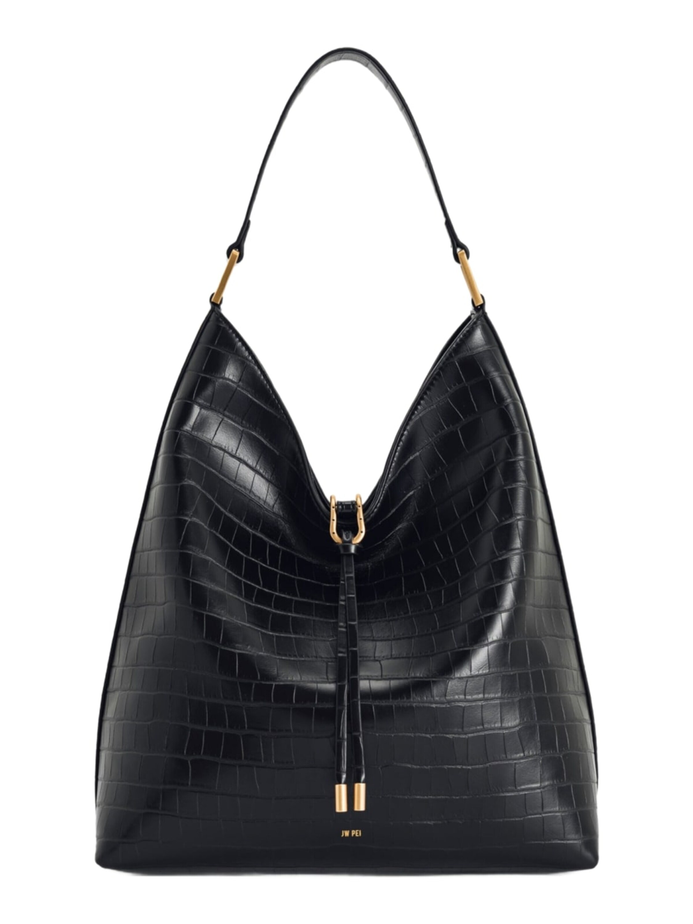 JW PEI - Bolso de hombro 'JW PEI Sac Bandoulière Aria Black Croc' en negro: frente