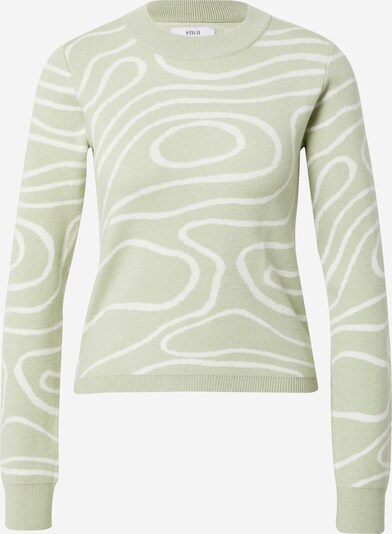 Envii Pullover 'NETTLE' in hellgrün / weiß, Produktansicht
