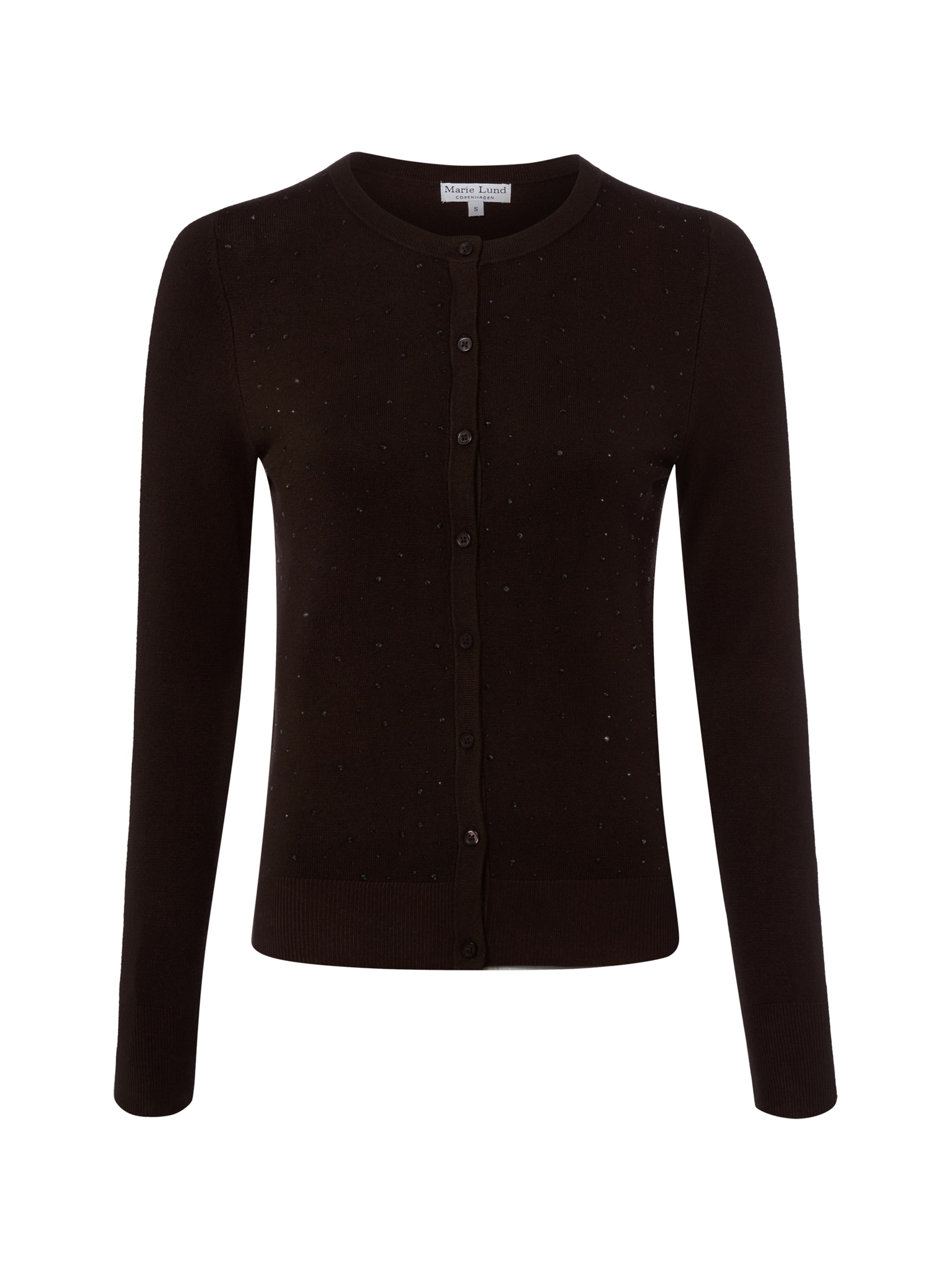 Marie Lund Gebreid vest in Bruin: voorkant