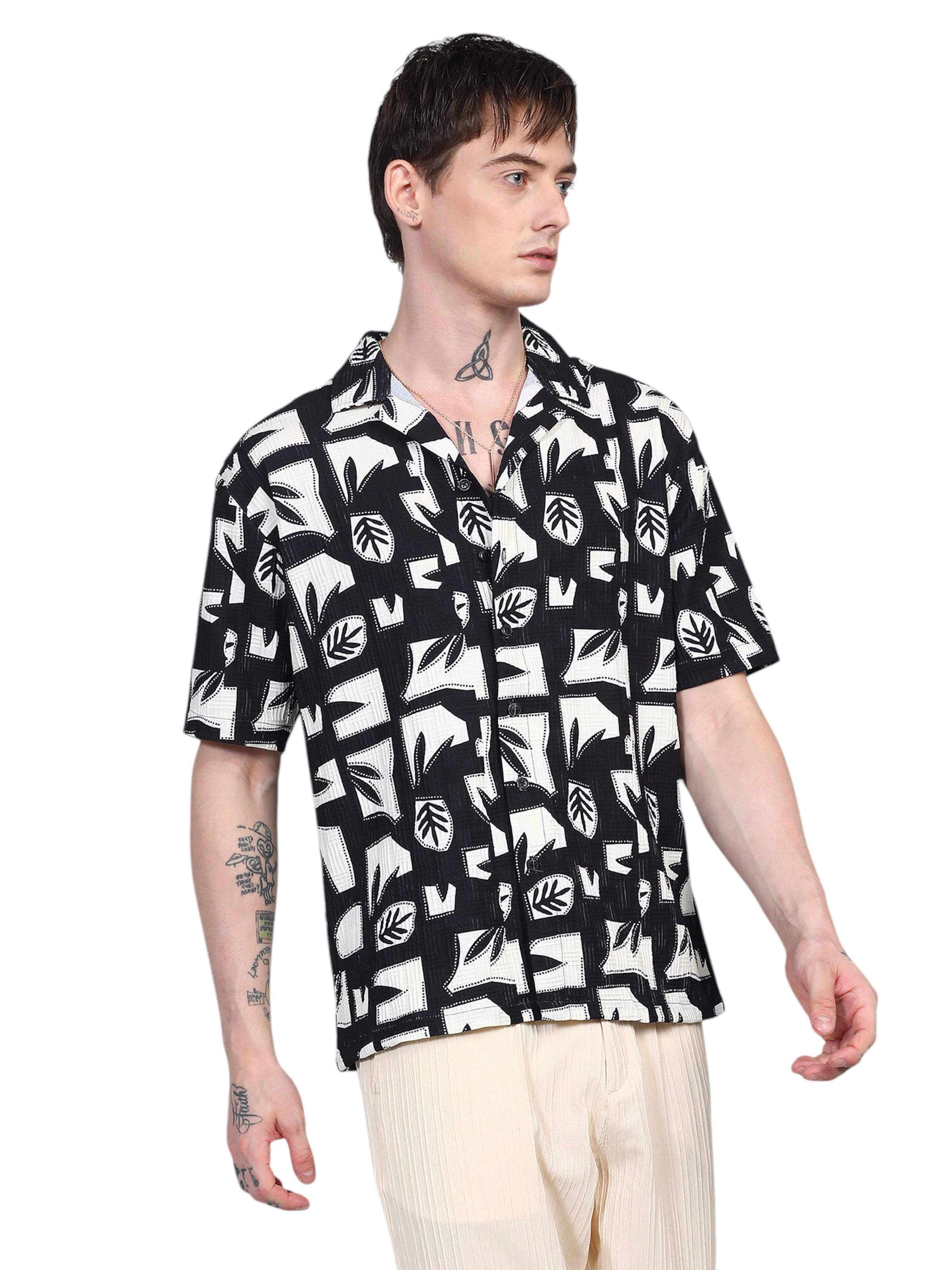 Campus Sutra - Regular Fit Camisa 'Tamika' em preto