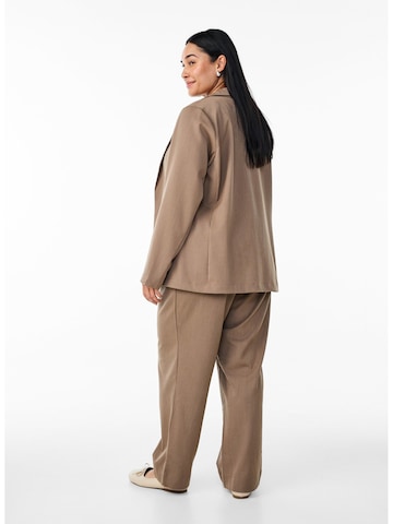 Zizzi Regular Trousers 'Evina' in Brown