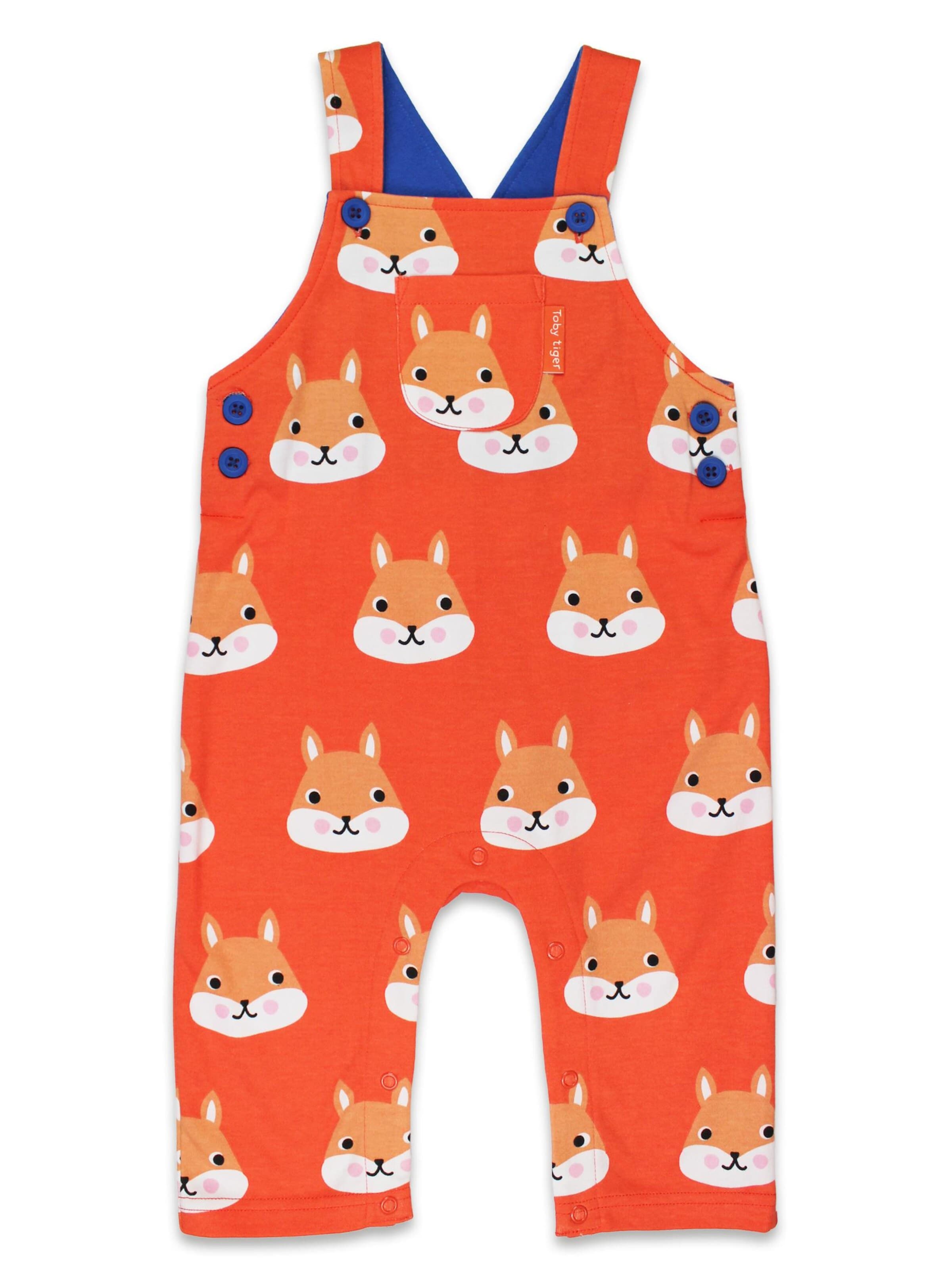 Toby Tiger Regular Latzhose 'Eichhörnchen'‌‌‌‌‌‌‌ in Orange: Vorderseite