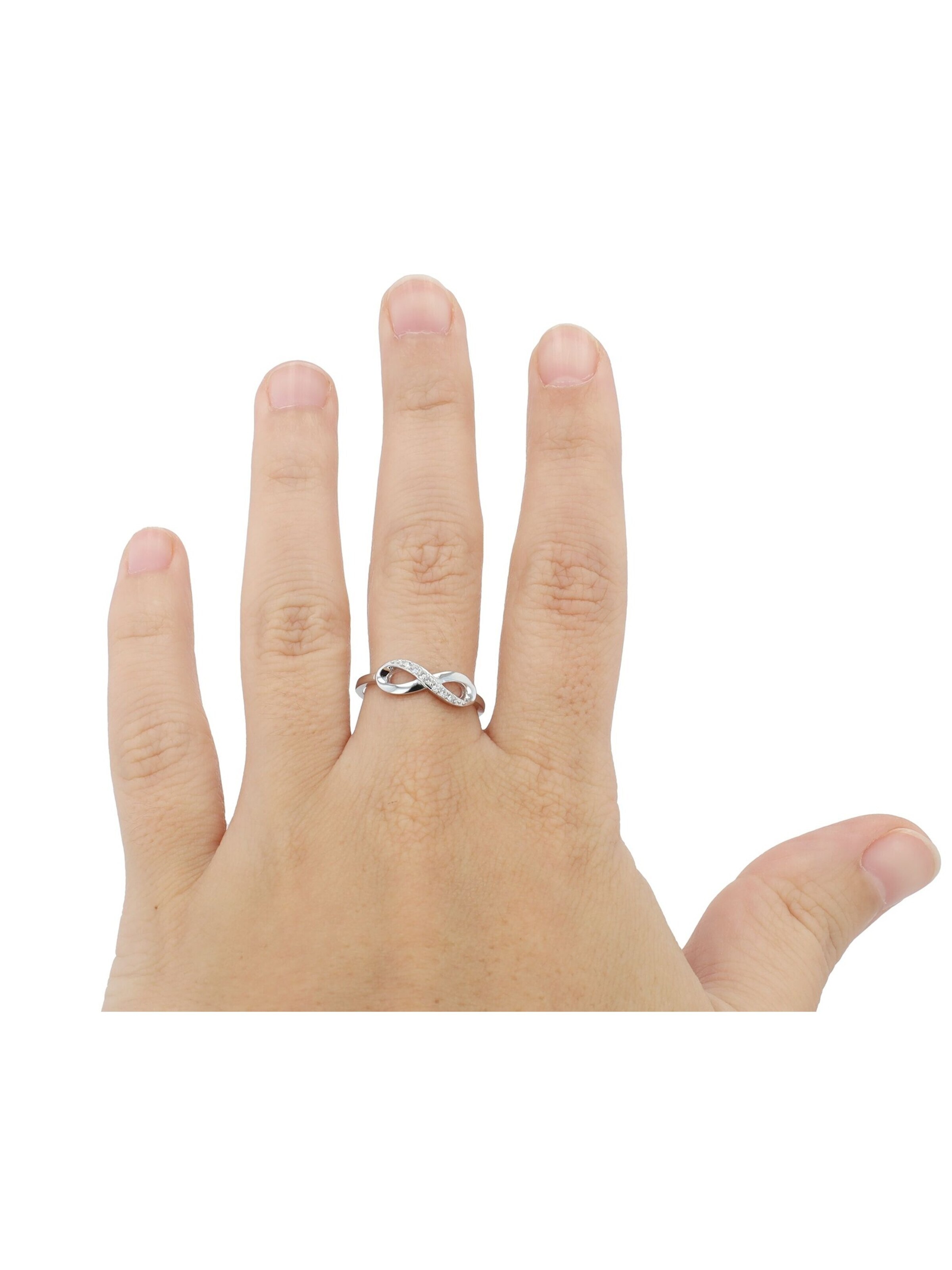 Akzent Ring '"Ulrika" aus 925 Sterlingsilber, rhodiniert, langlebig, Gr.' in Silver