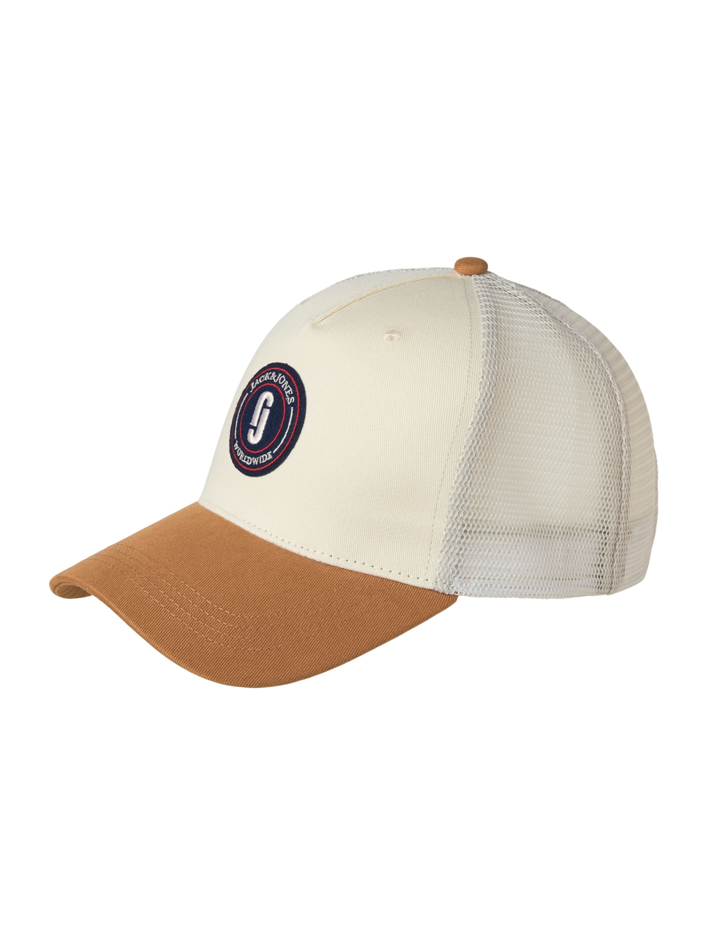 JACK & JONES Шапка с козирка 'JACDEFT' в кафяво: отпред