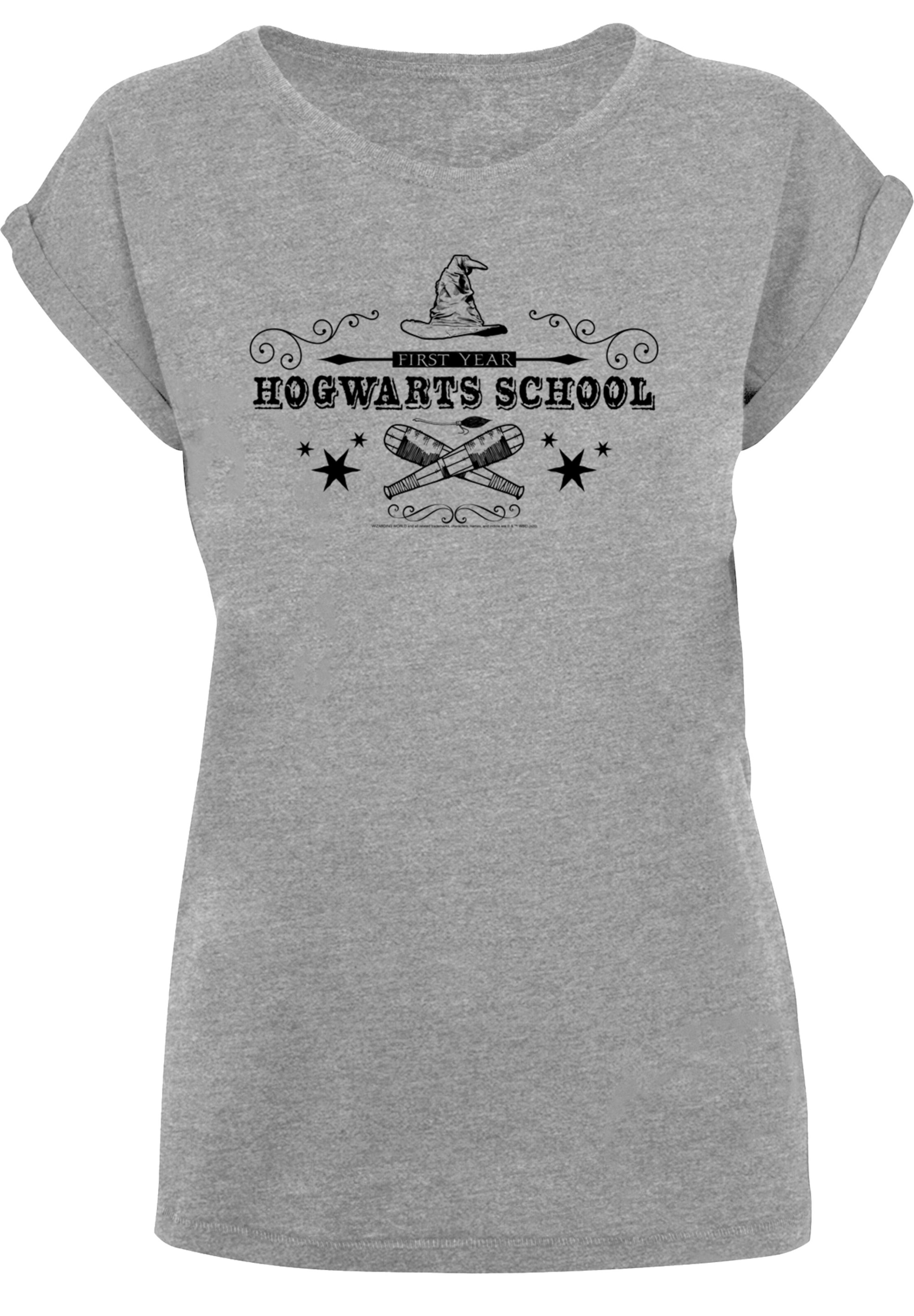 F4NT4STIC Shirt 'Harry Potter Hogwarts First Year' in Grau: Vorderseite