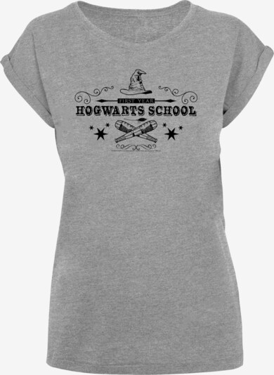F4NT4STIC Shirt 'Harry Potter Hogwarts First Year' in graumeliert / schwarz, Produktansicht