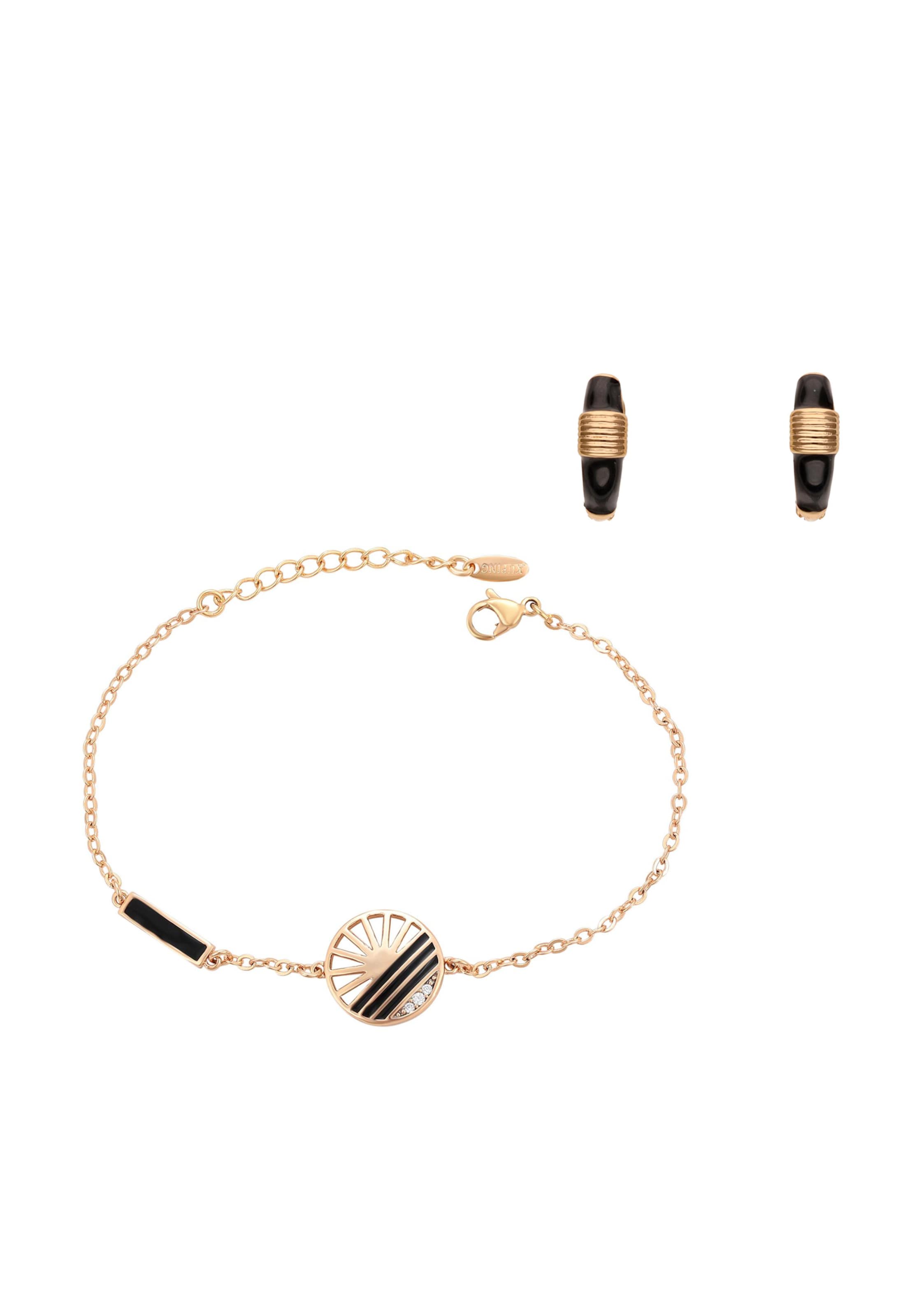 faina Conjuntos de bijuteria em ouro / preto / transparente, Vista do artigo