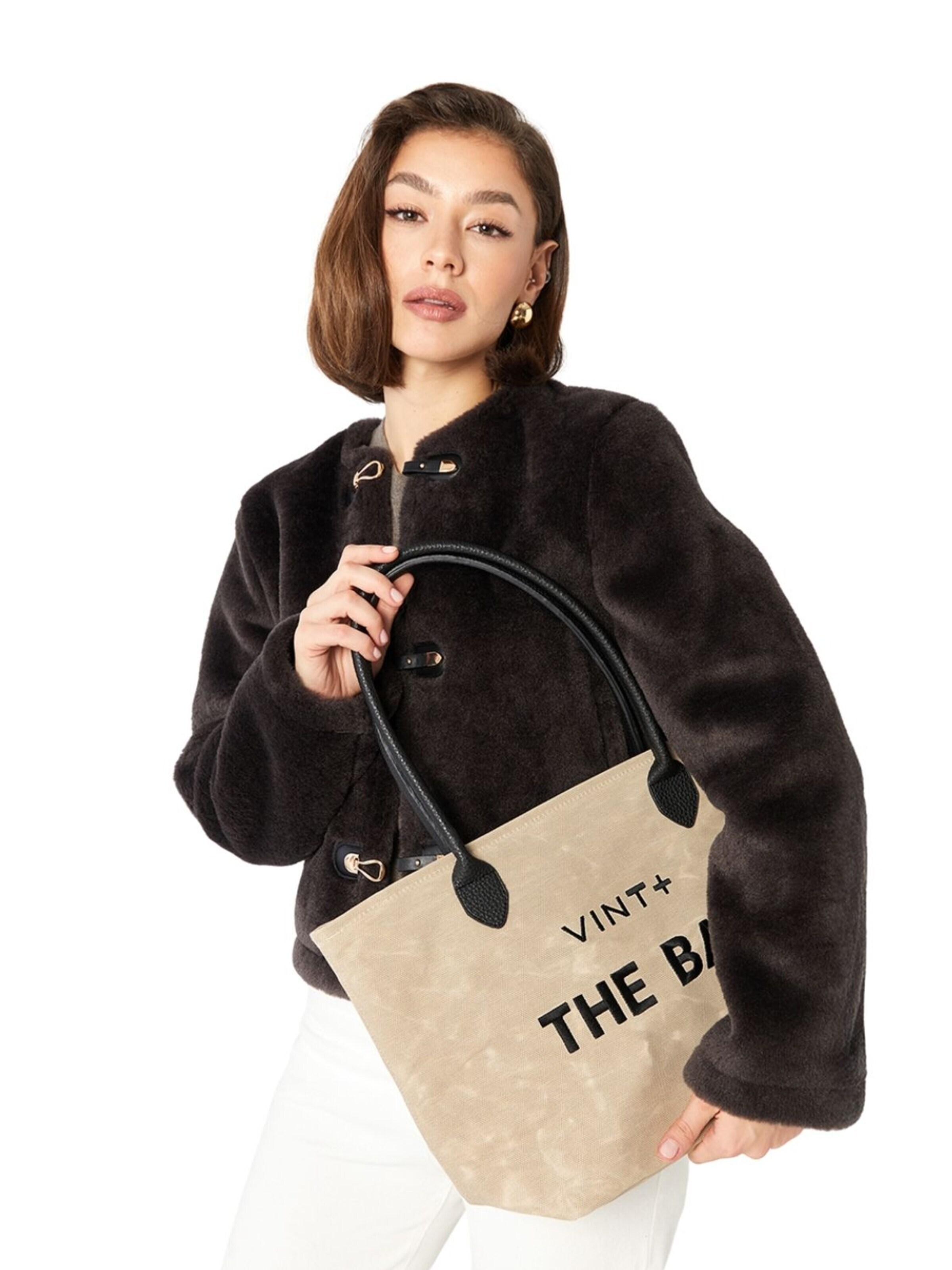 VINT+ - Bolso de mano 'Fine Bag Big' en beige