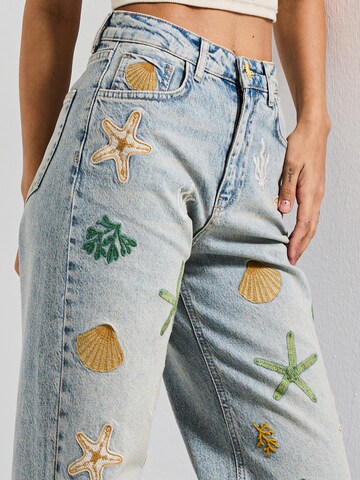 IT'S BASIC Regular Jeans 'STRAIGHT HIGH RISE JEANS' in Blauw