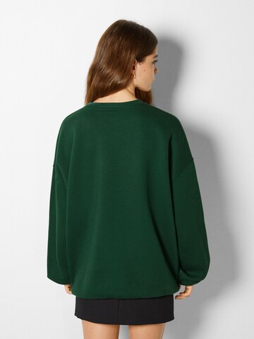 Sweat-shirt Bershka en vert