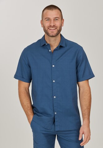 Cruz Regular fit Functioneel overhemd 'Jericho' in Blauw: voorkant