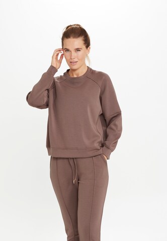 Athlecia Sportief sweatshirt 'Jacey' in Bruin: voorkant