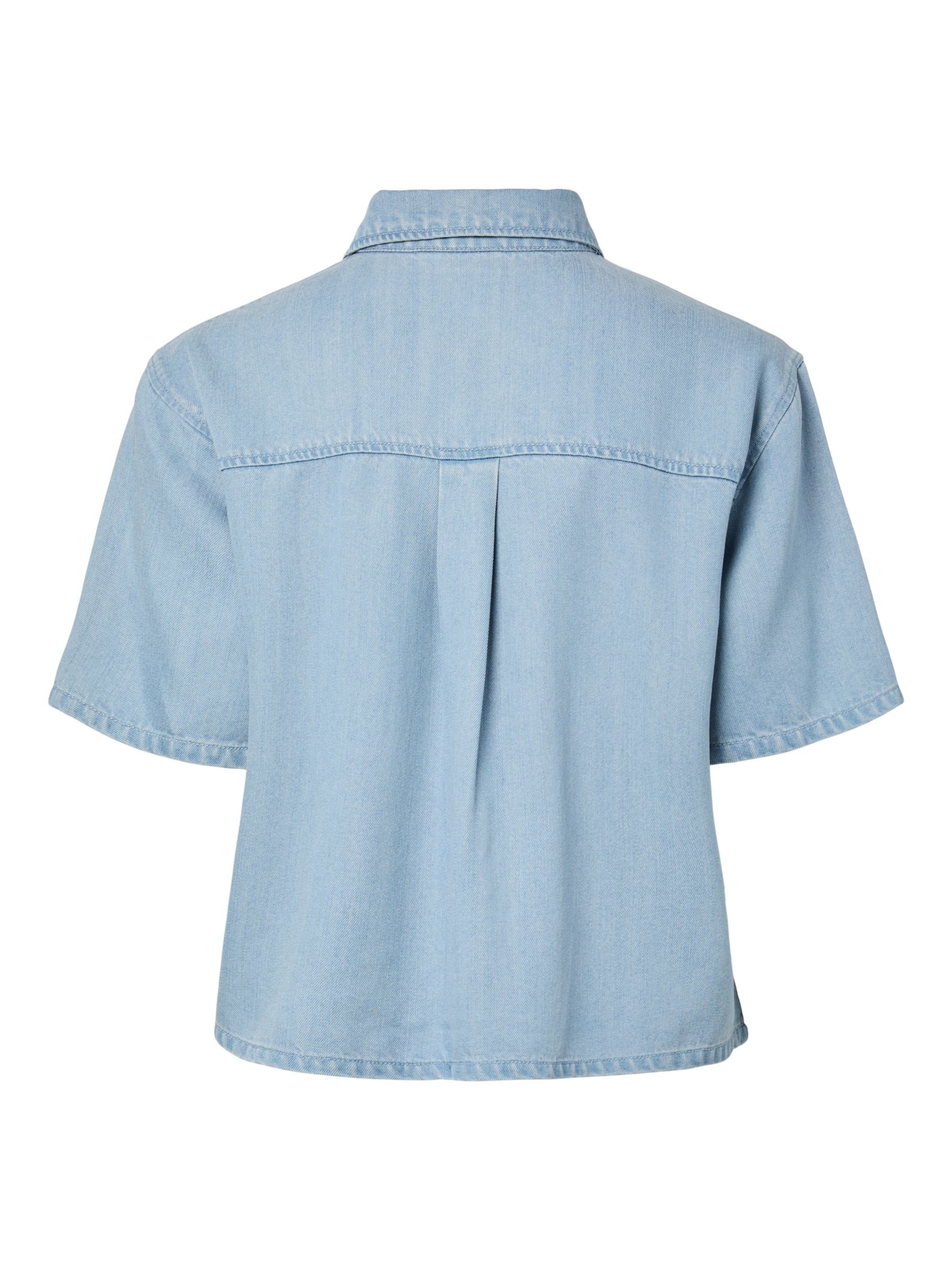 PIECES Blouse 'PCSmidi' in Blauw
