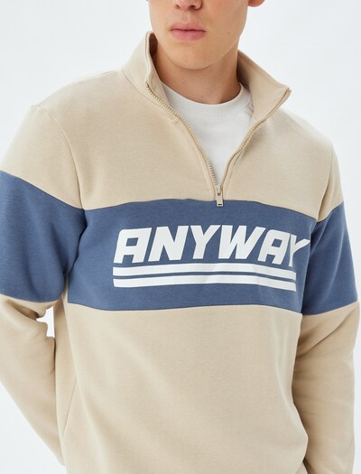 Koton Sweatshirt in Cream / Sapphire / White, Item view