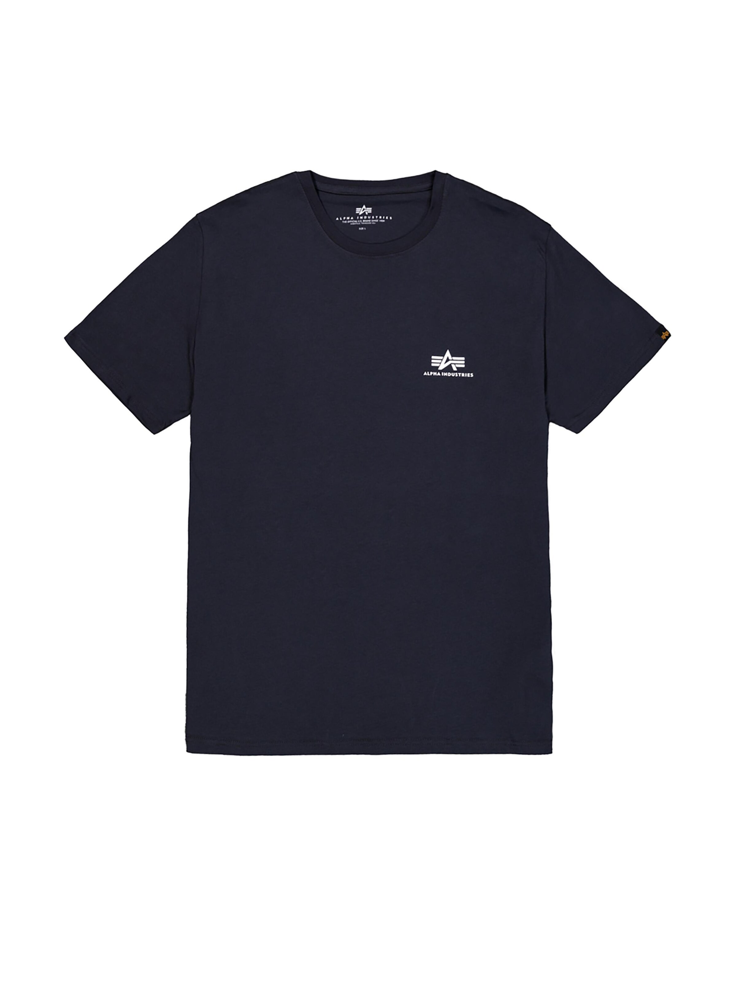 ALPHA INDUSTRIES Shirt 'Basic Small Logo'‌‌‌‌‌‌ in Blau: Vorderseite