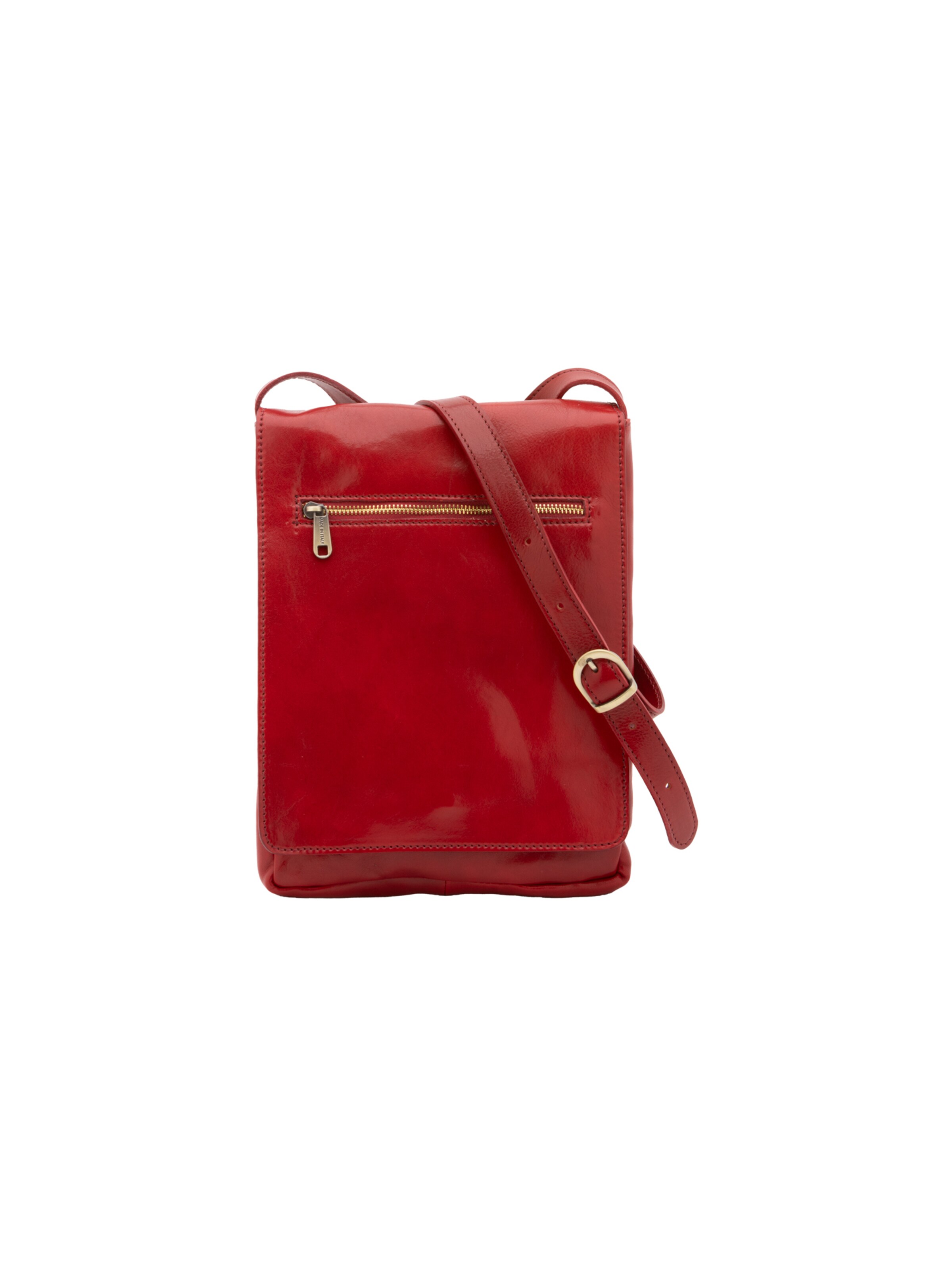 Borsa a tracolla 'Borsa a tracolla uomo vera pelle vacchetta con chiusura calamita - Made in Italy' di I Fratelli in rosso: frontale