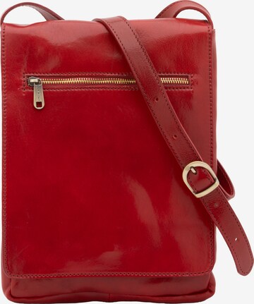 Borsa a tracolla 'Borsa a tracolla uomo vera pelle vacchetta con chiusura calamita - Made in Italy' di I Fratelli in rosso: frontale