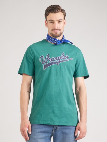 WRANGLER Tričko – zelená: přední strana