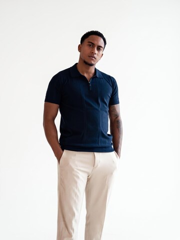 INSPR Shirt 'Lucian Zip' in Blue