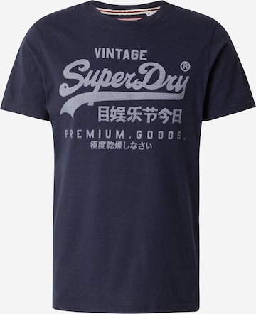 T-Shirt Superdry en bleu : devant