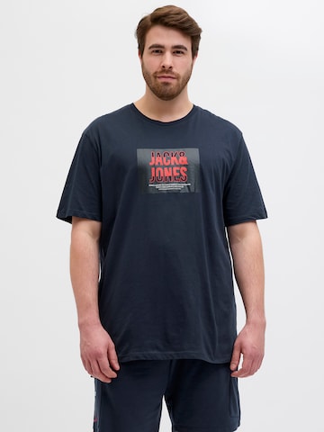 mėlyna Jack & Jones Plus Marškinėliai 'JJHUDSON': priekis