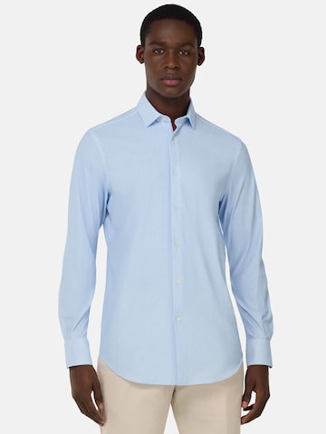 Boggi Milano Slim fit Overhemd 'B Tech' in Blauw: voorkant