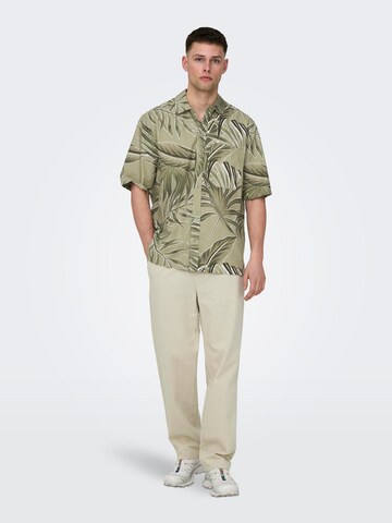 Only & Sons - Comfort Fit Camisa 'Baxtor' em verde