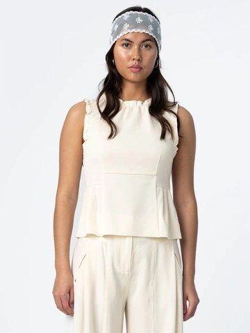 Coster Copenhagen Top ' Shiny ' in Weiß: Vorderseite