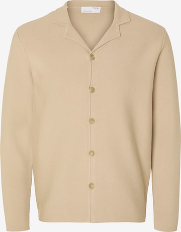 SELECTED HOMME Strikkejakke 'MILO' i beige: forside