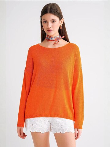 Pullover di MixRay in arancione: frontale