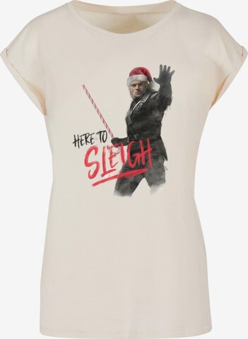 ABSOLUTE CULT T-Shirt 'Witcher - Here To Sleigh' in Beige: predná strana