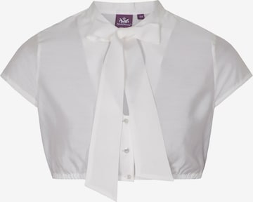 Blouse folklorique 'Grimm' SPIETH & WENSKY en blanc : devant
