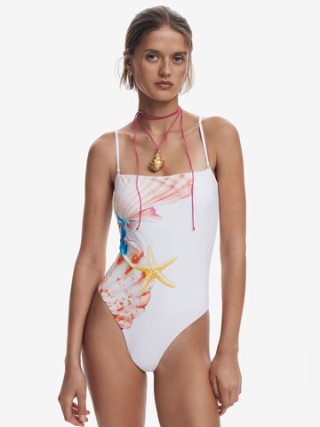 Fascia Costume intero di Desigual in bianco: frontale