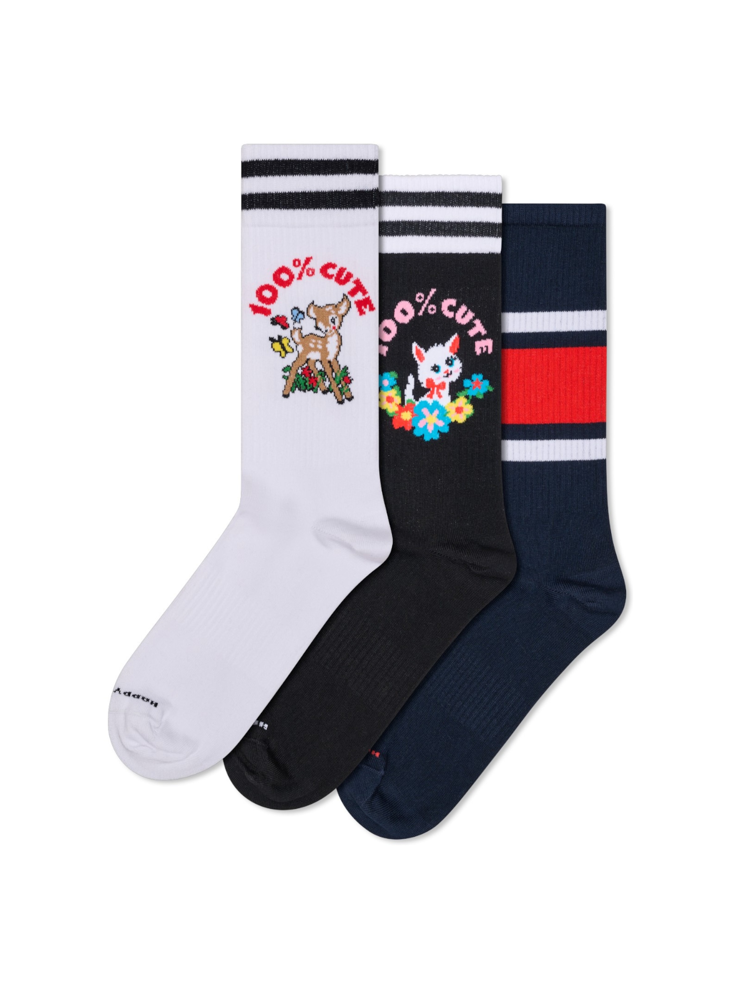 Happy Socks Sokker '3-Pack Cute Socks' i pink, Produktvisning