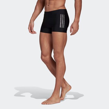 ADIDAS PERFORMANCE Sportbadeshorts 'Mid 3-Stripes' in Schwarz: predná strana